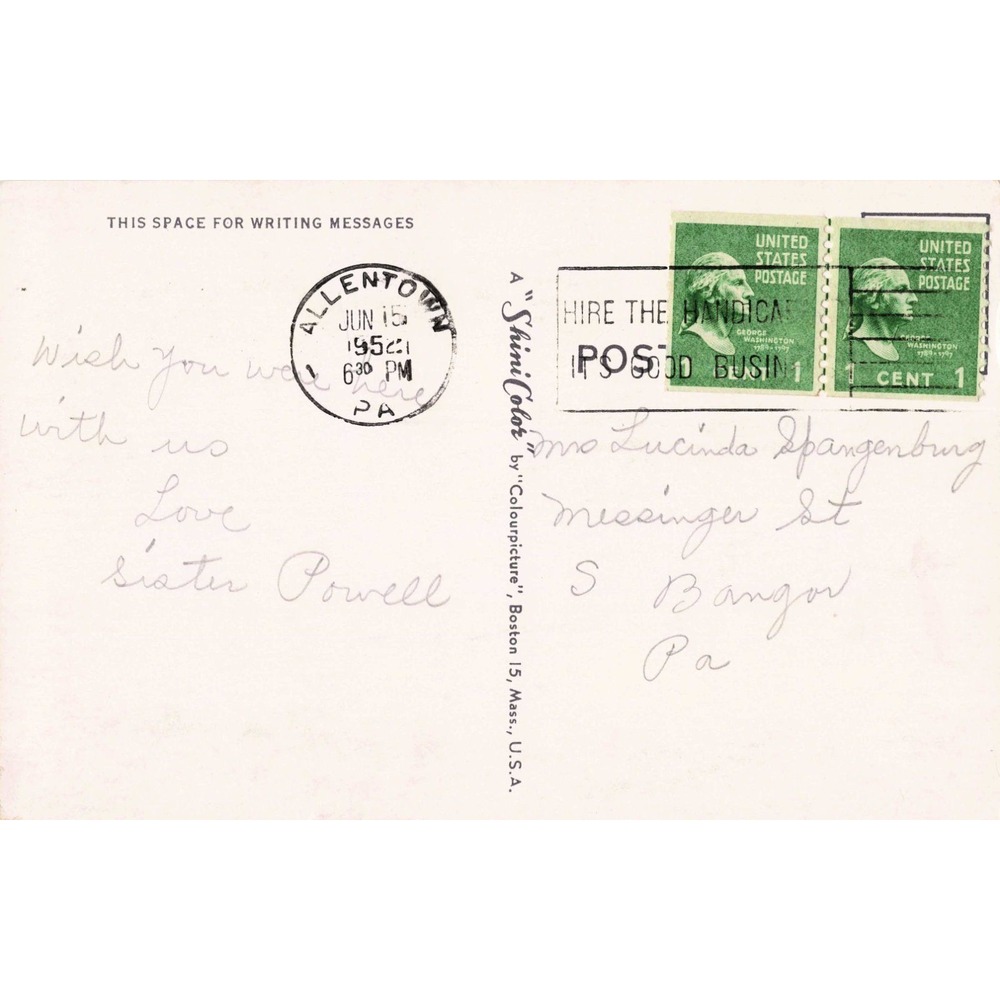 Vintage Hotel Berkshire Reading PA Postcard 1954 Linen Colourpicture SK3847 - Picture 2 of 2